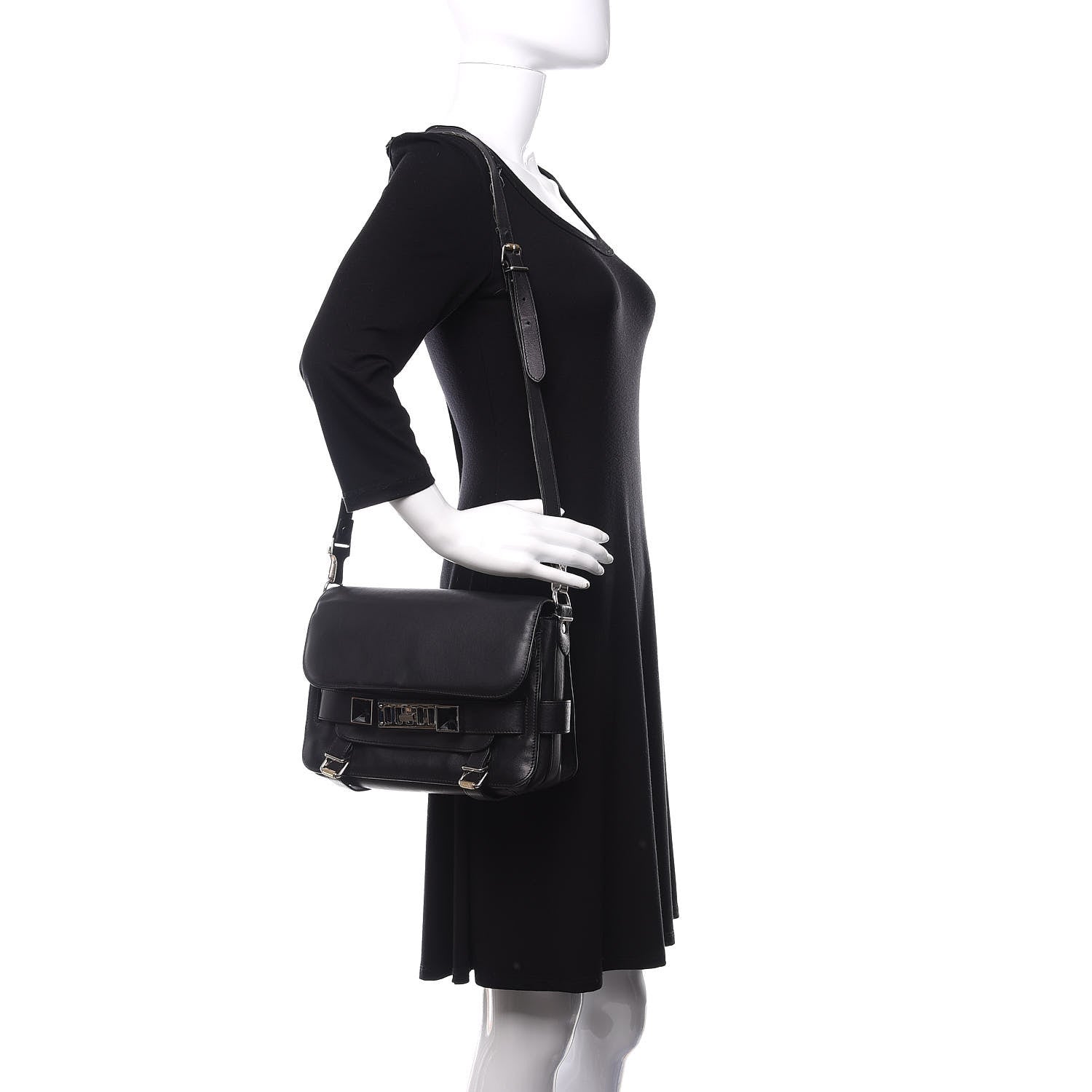 Proenza Schouler Smooth Calfskin PS11 Classic Shoulder Bag Black 2 of 14