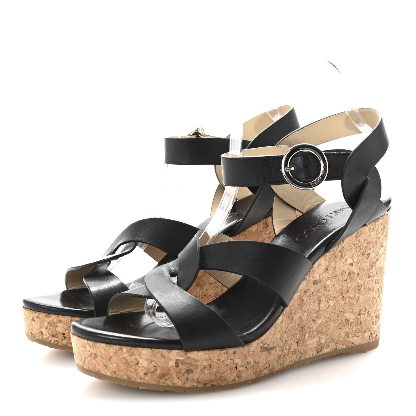 Vachetta Cork Aleili 100 Wedge Sandals 40 Black