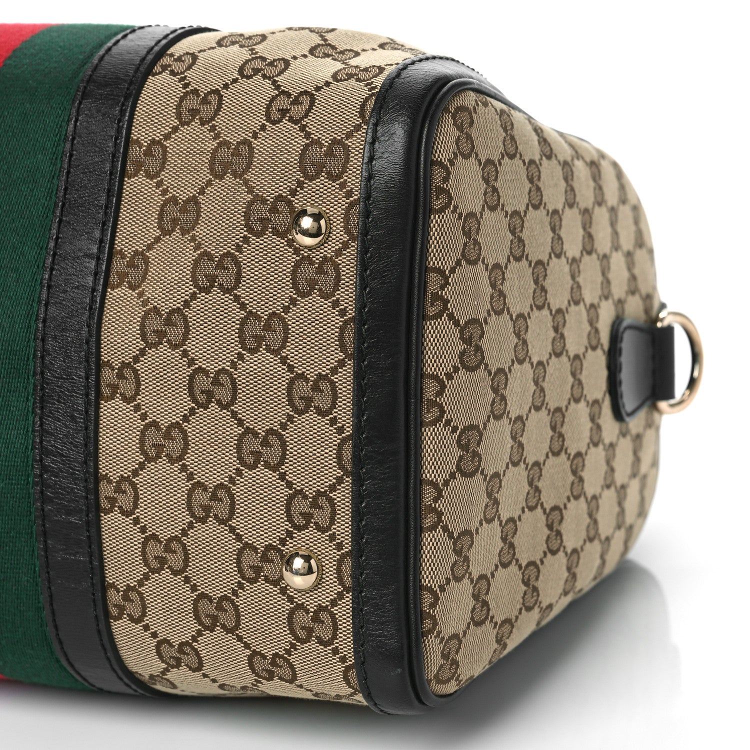 Gucci Monogram Vintage Web Medium Boston Dark Brown 8 of 10