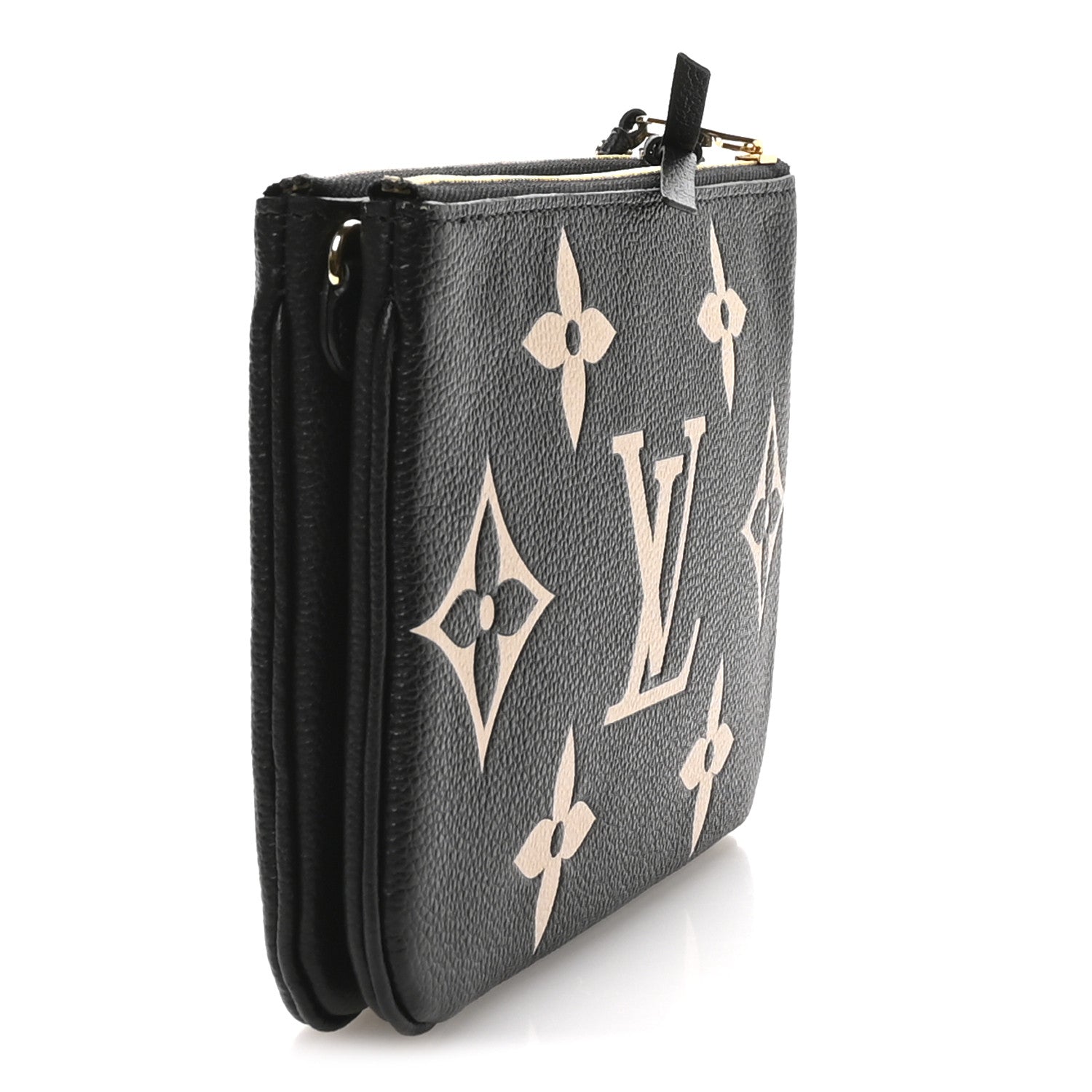 Louis Vuitton Empreinte Monogram Giant Double Zip Pochette Black Cream 3 of 6
