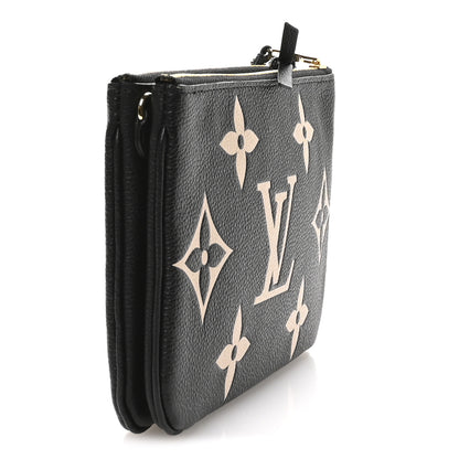 Louis Vuitton Empreinte Monogram Giant Double Zip Pochette Black Cream 3 of 6