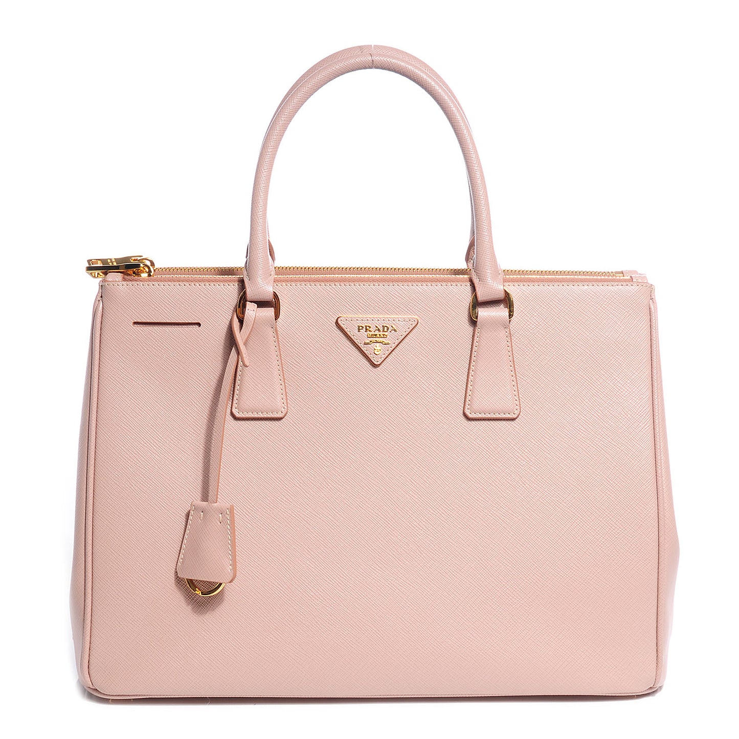 Saffiano Lux Medium Double Zip Tote Cammeo