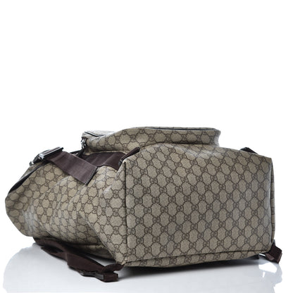 Gucci GG Supreme Monogram Large Interlocking G Double Buckle Backpack Dark Brown 4 of 12