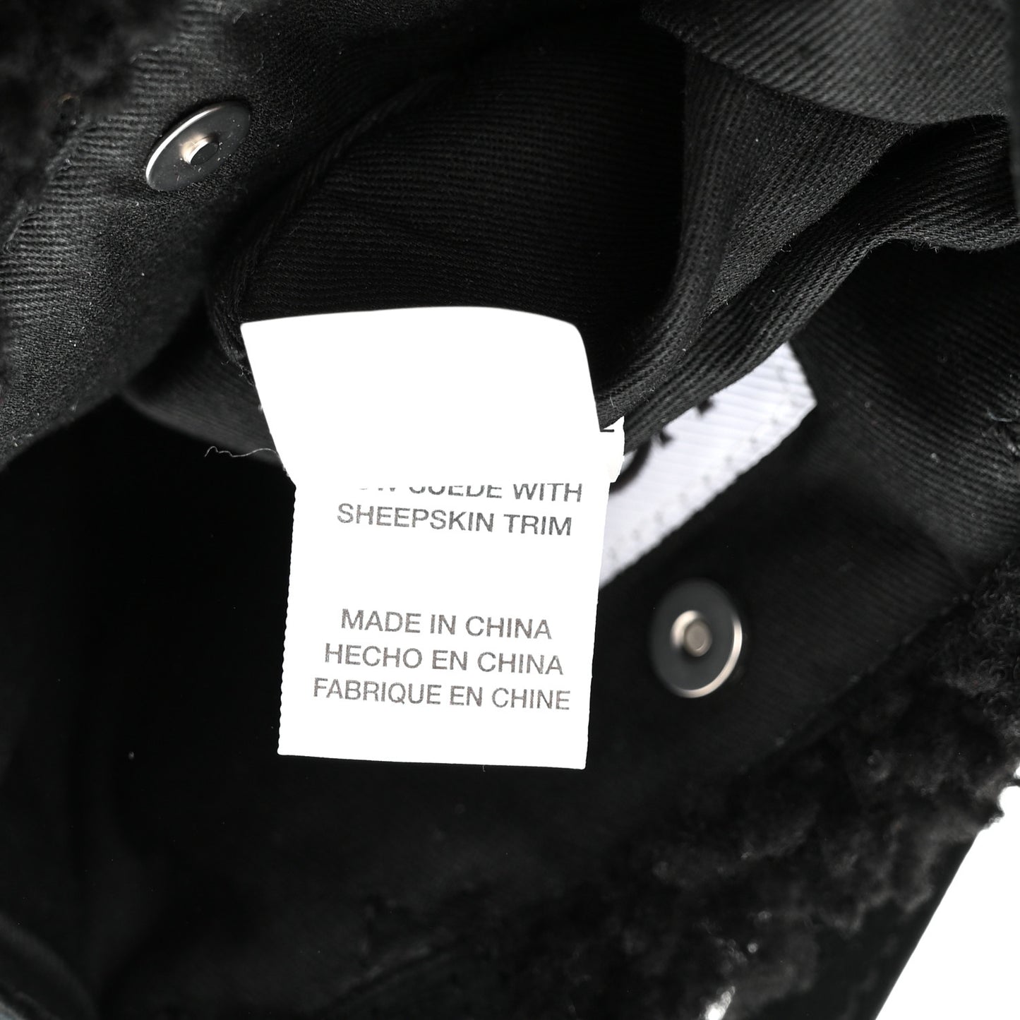 X UGG Suede Shearling Small Shopping Bag Black