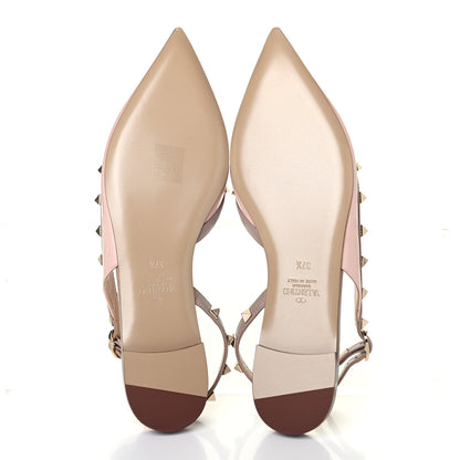 Valentino Garavani Patent Rockstud Slingback Flats 37.5 Water Rose Poudre 4 of 4