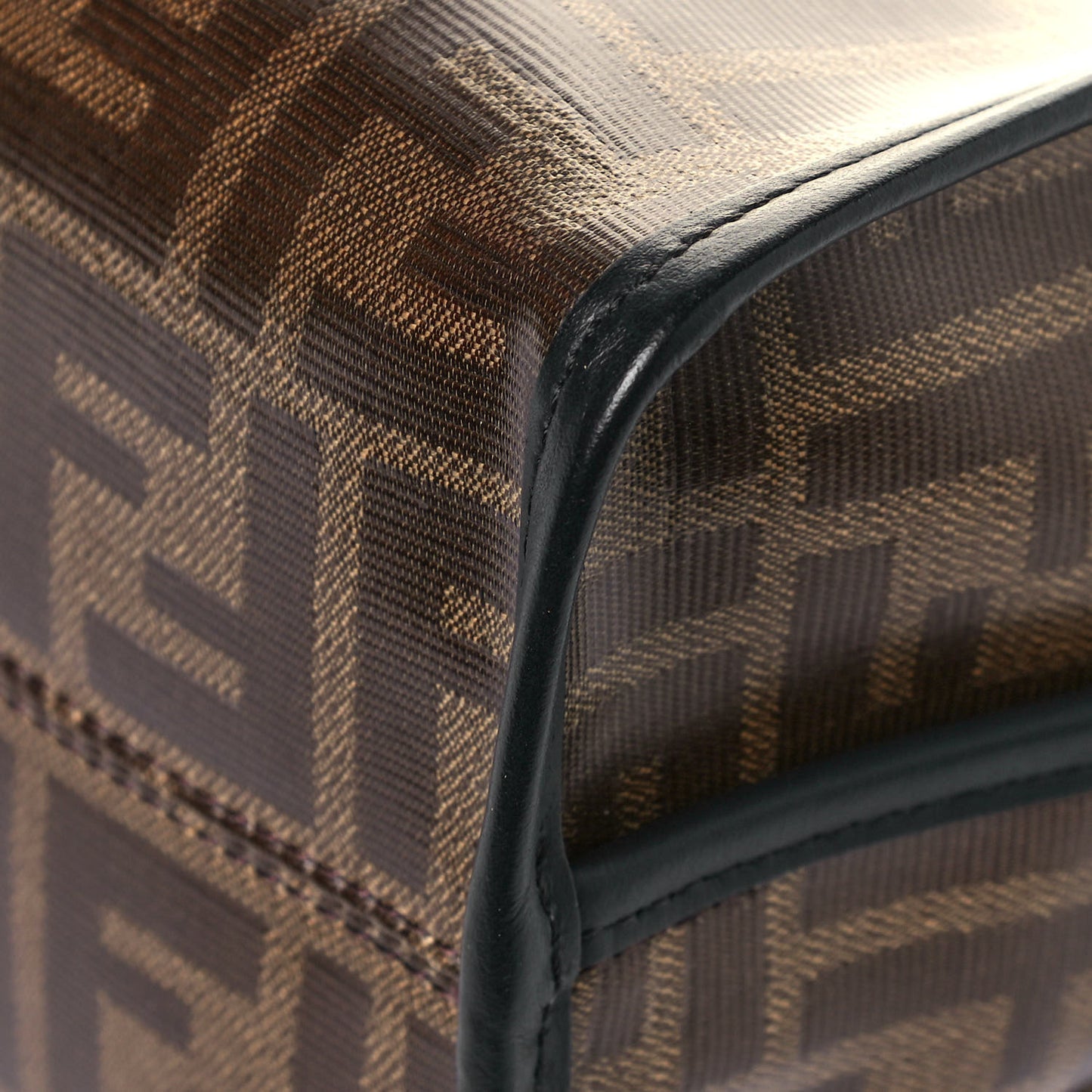Glazed Fabric Vitello Century FF 1974 Stamp Patch Mini Peekaboo Defender Cover Mogano Panna Black