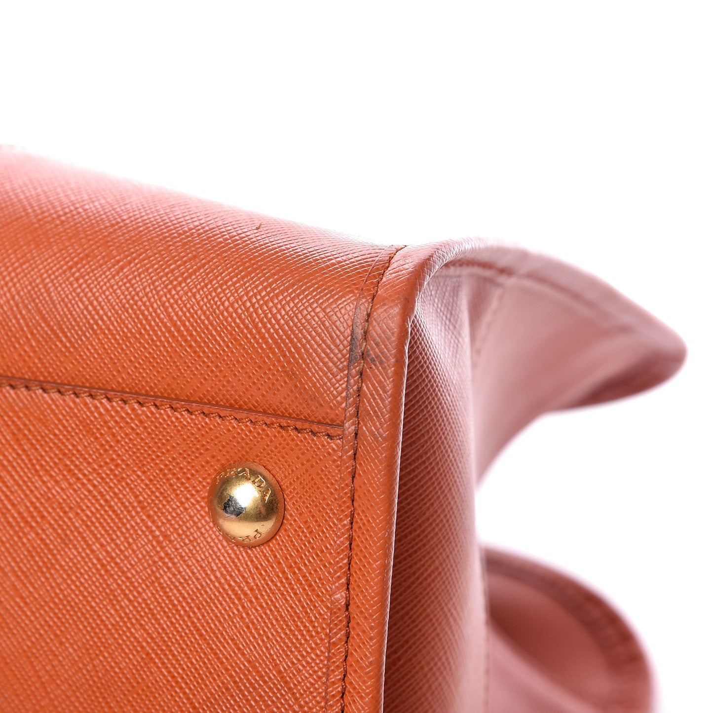 Saffiano Lux Top Handle Tote Papaya