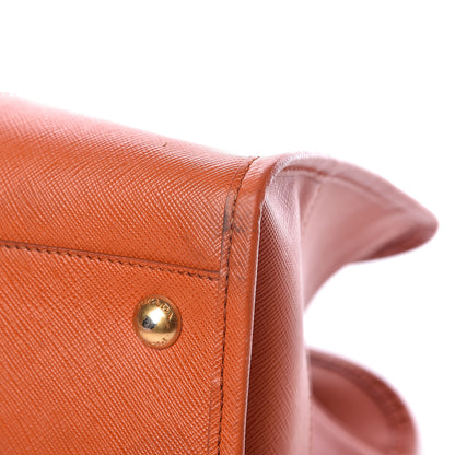 Prada Saffiano Lux Top Handle Tote Papaya 21 of 25