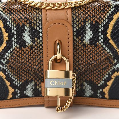 Chloe Python Embossed Shiny Calfskin Mini Aby Chain Shoulder Bag Faded Blue 10 of 10
