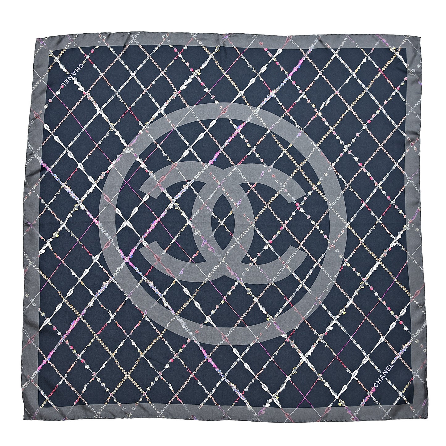 Silk Twill CC Scarf Grey