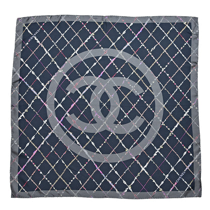 Chanel Silk Twill CC Scarf Grey 1 of 3
