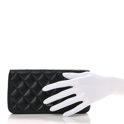 Chanel Lambskin Quilted Large Gusset Zip Around Wallet Black 2 of 9