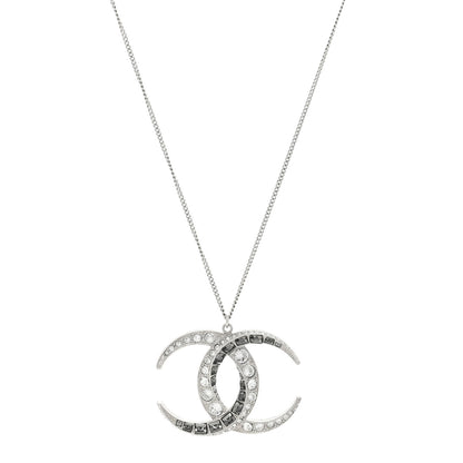 Chanel Baguette Crystal Moon CC Necklace Silver 1 of 4
