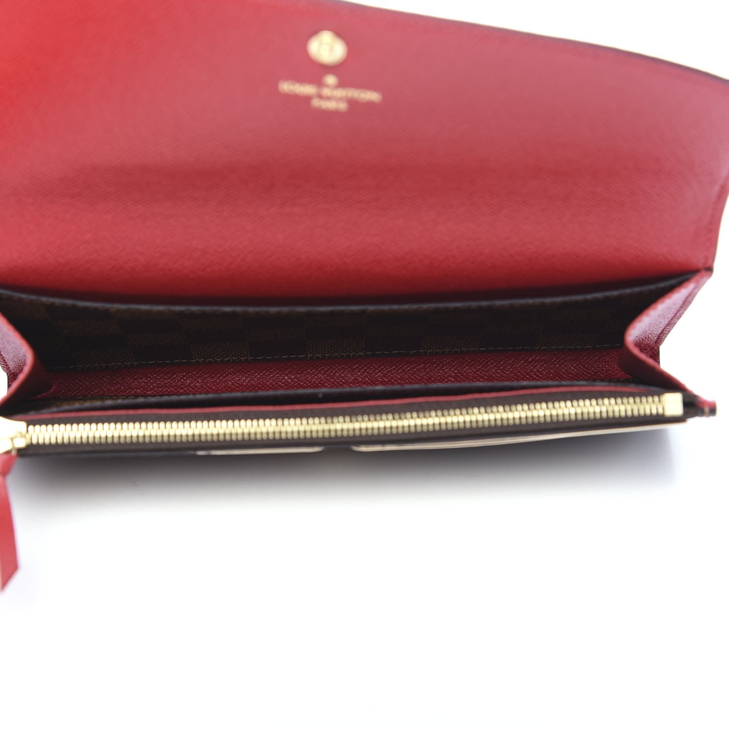 Damier Ebene Emilie Wallet Red