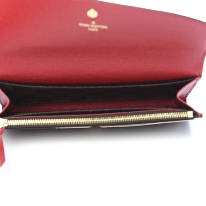 Louis Vuitton Damier Ebene Emilie Wallet Red 4 of 5