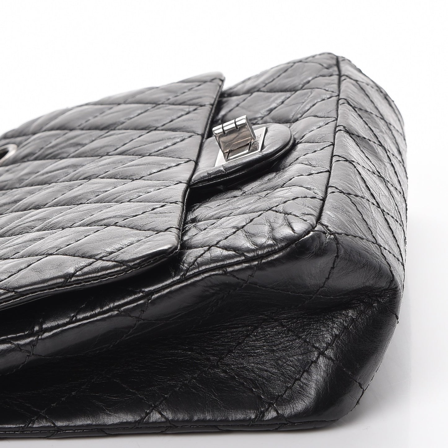 Aged Calfskin Quilted 2.55 Reissue 225 Flap Black