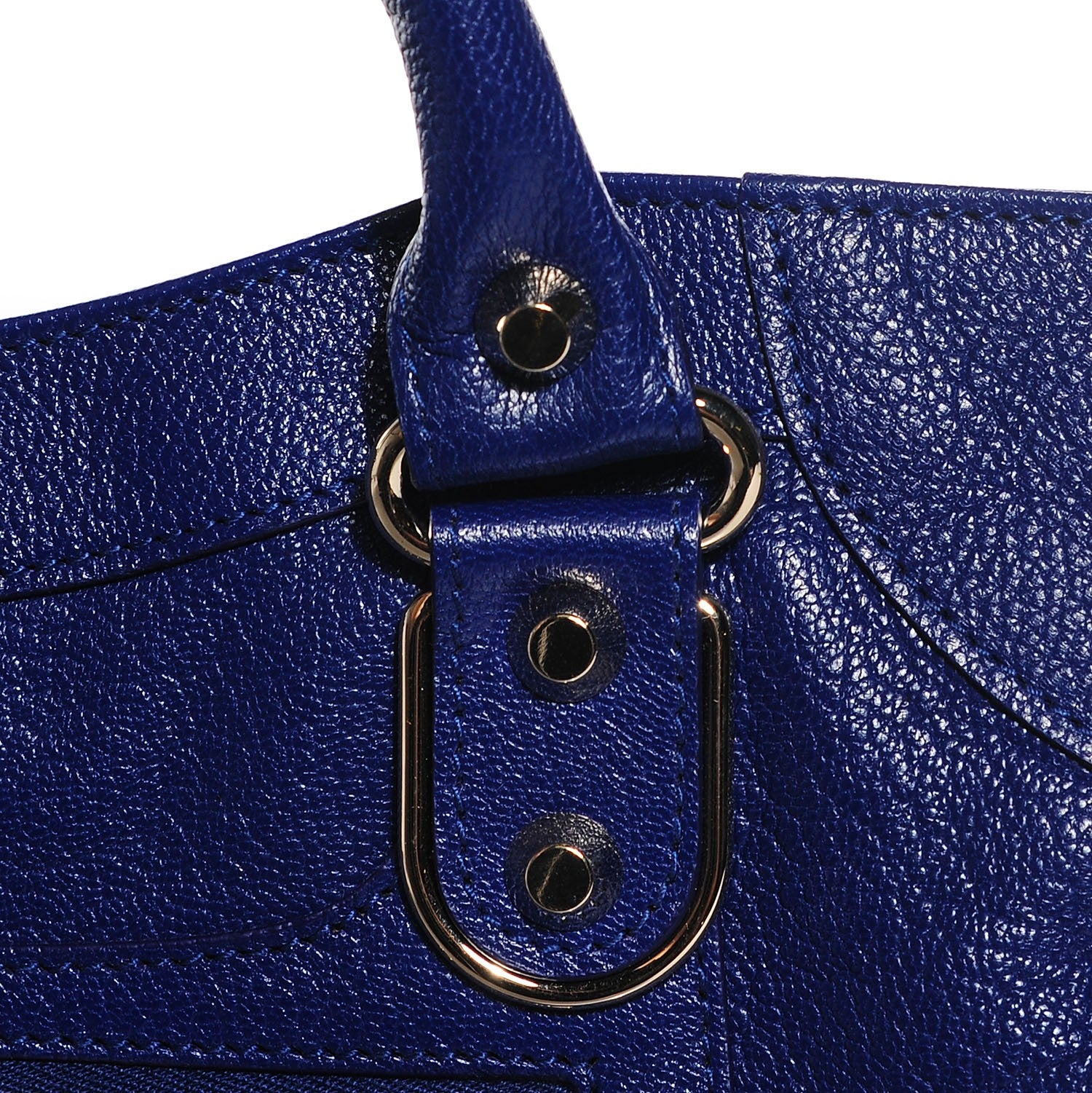 Balenciaga Chevre Gold Metallic Edge Hardware Velo Bleu Roi 7 of 14