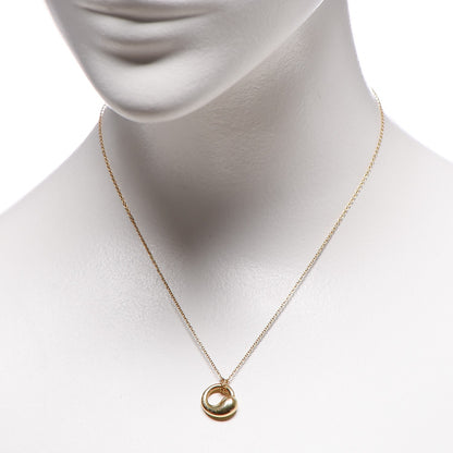 Tiffany 18K Yellow Gold 12mm Elsa Peretti Eternal Circle Pendant Necklace 2 of 7