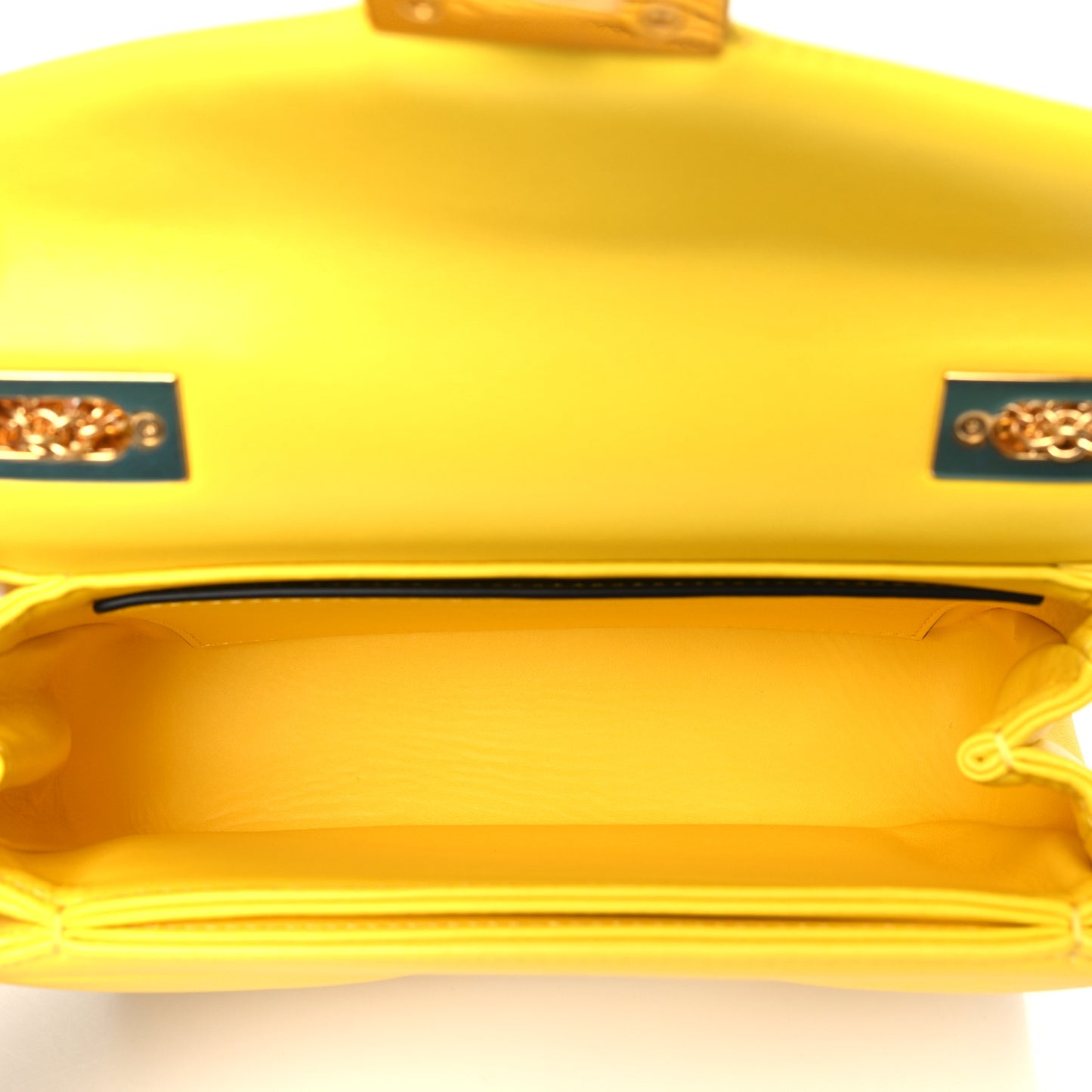 Nappa One Stud Chain Clutch Yellow