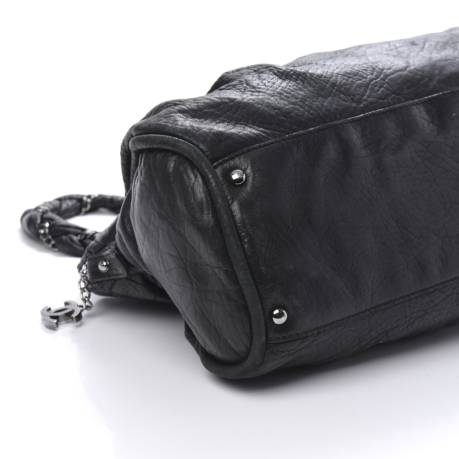 Chanel Distressed Lambskin Large Lady Braid Satchel Black 6 of 11