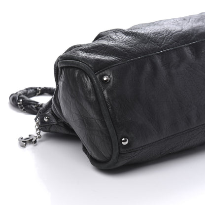 Chanel Distressed Lambskin Large Lady Braid Satchel Black 6 of 11