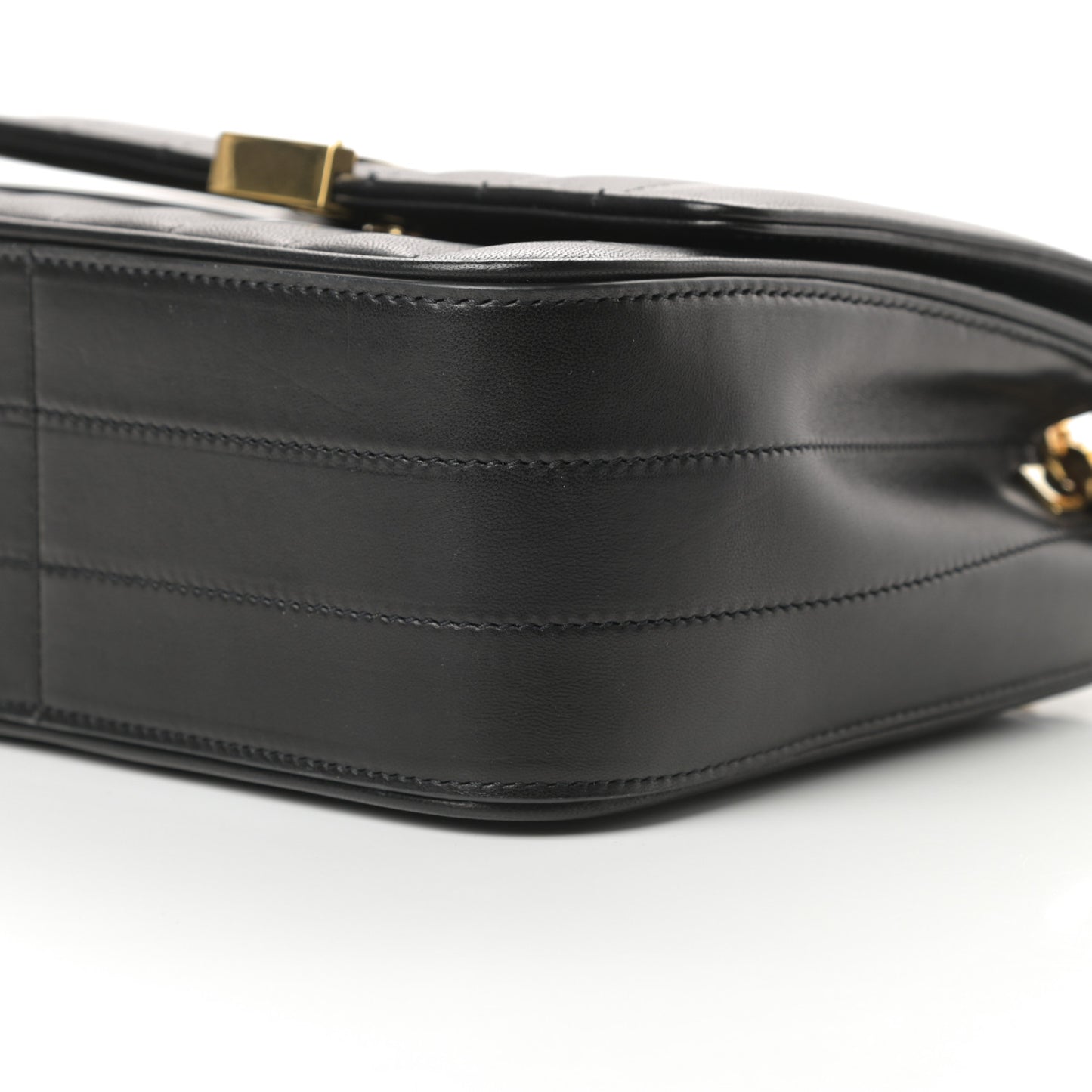 Lambskin Matelasse Monogram Medium Vicky Chain Bag Black