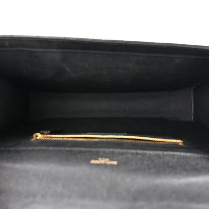 Saint Laurent Grain De Poudre Textured Mixed Matelasse Large Triquilt Monogram Satchel Black 5 of 15