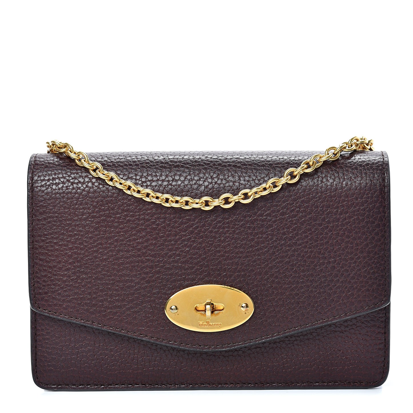 Natural Grained Calfskin Small Darley Satchel Oxblood