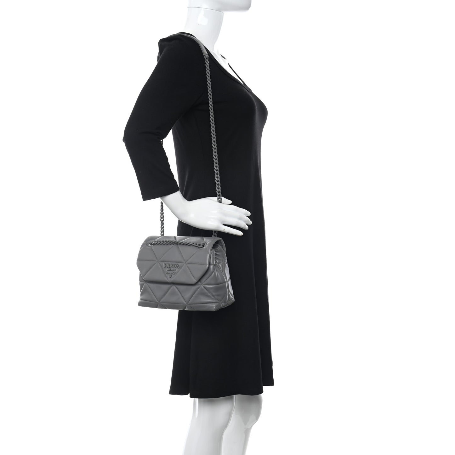 Nappa Triangle Stitched Small Spectrum Bag Marmo