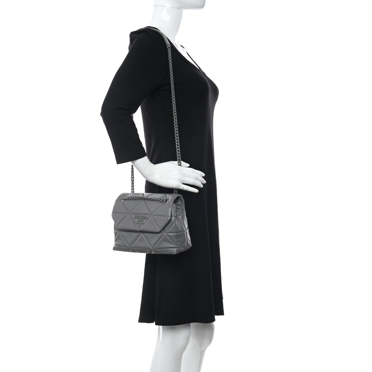 Prada Nappa Triangle Stitched Small Spectrum Bag Marmo 2 of 12