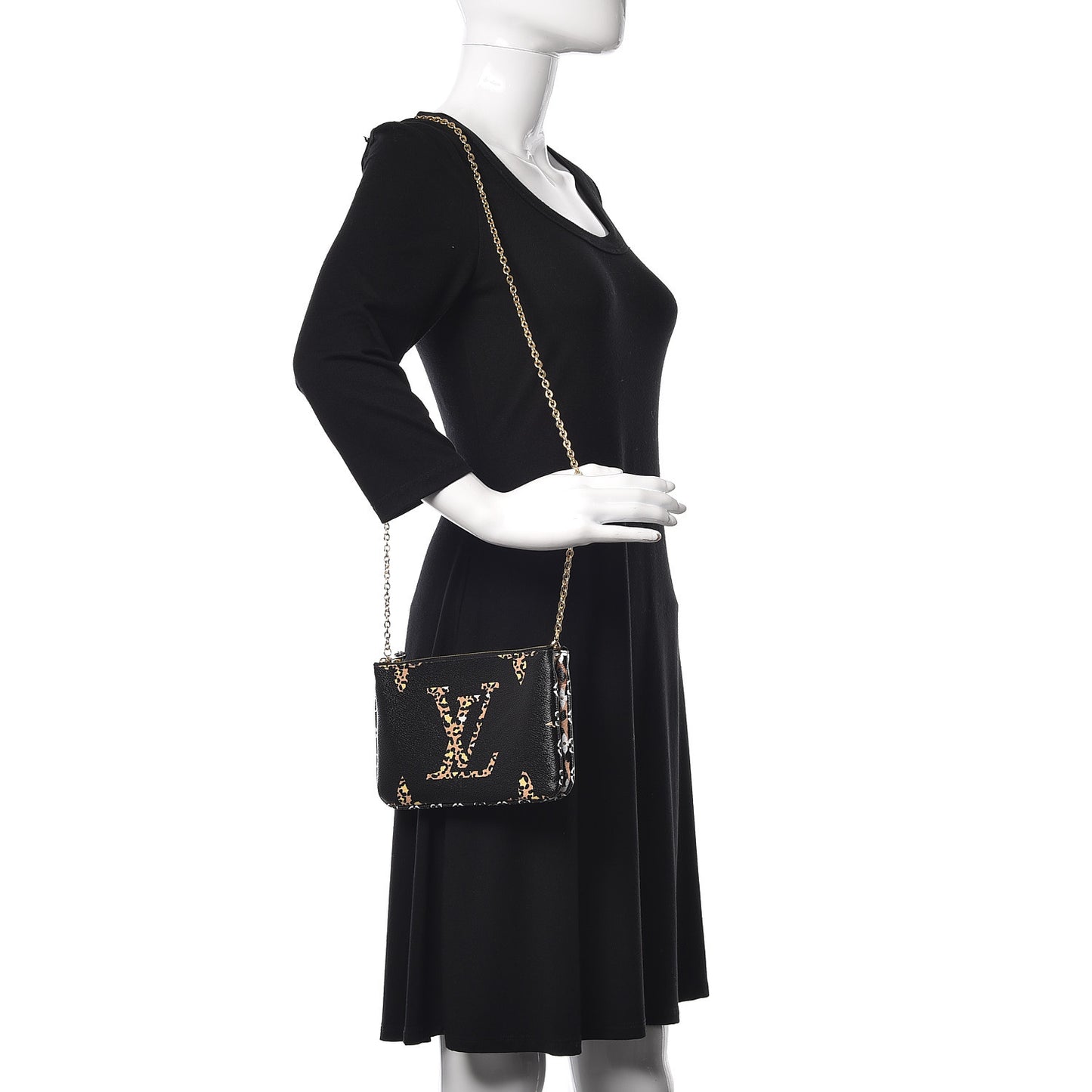Monogram Giant Jungle Pochette Double Zip Black