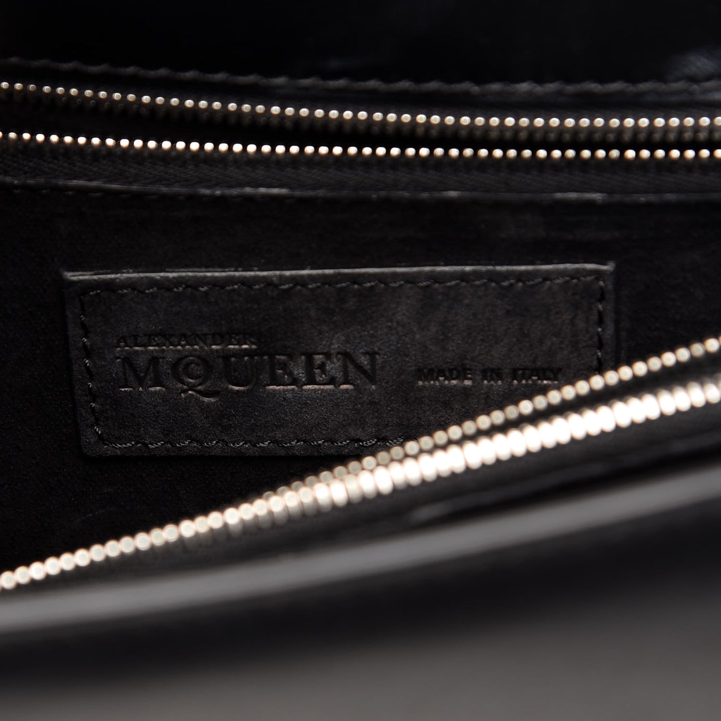 Calfskin Chain Flower Satchel Black
