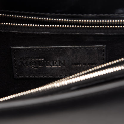 Alexander McQueen Calfskin Chain Flower Satchel Black 6 of 11