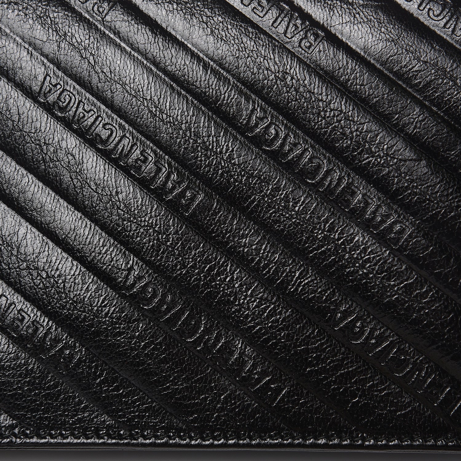 Balenciaga Shiny Goatskin Logo Embossed BB Wallet On Chain Black 7 of 8