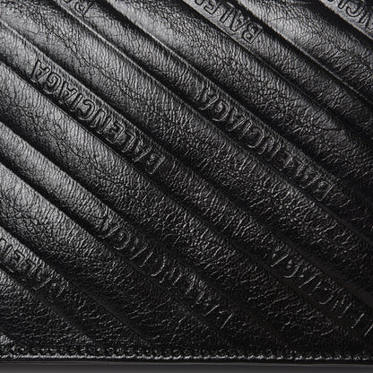 Balenciaga Shiny Goatskin Logo Embossed BB Wallet On Chain Black 7 of 8