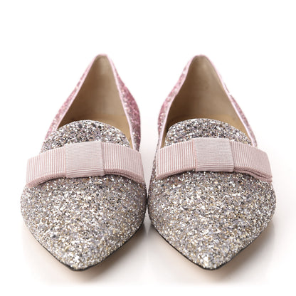 Jimmy Choo Glitter Degrade Gala Viola Flats 41 Candyfloss Champagne 2 of 10