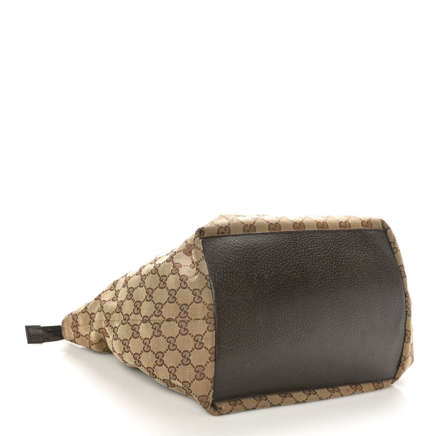 GG Monogram Medium Web Handle Bucket Dark Brown