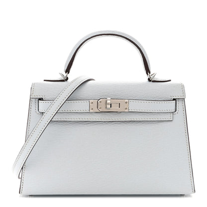 Hermes Chevre Mysore Mini Kelly Sellier 20 Bleu Brume 1 of 17
