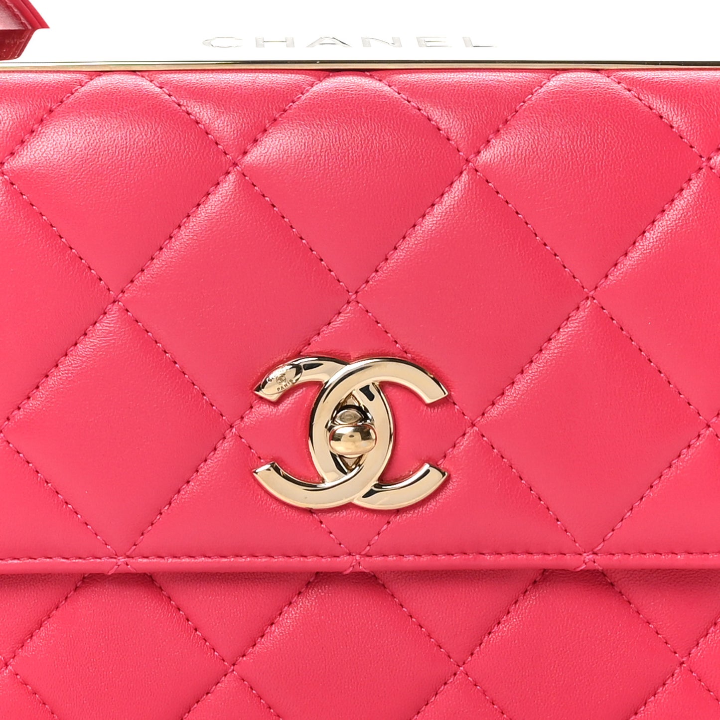 Lambskin Quilted Medium Trendy CC Flap Dark Pink