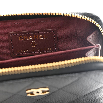Chanel Caviar Quilted Zip Coin Purse Black 6 of 8
