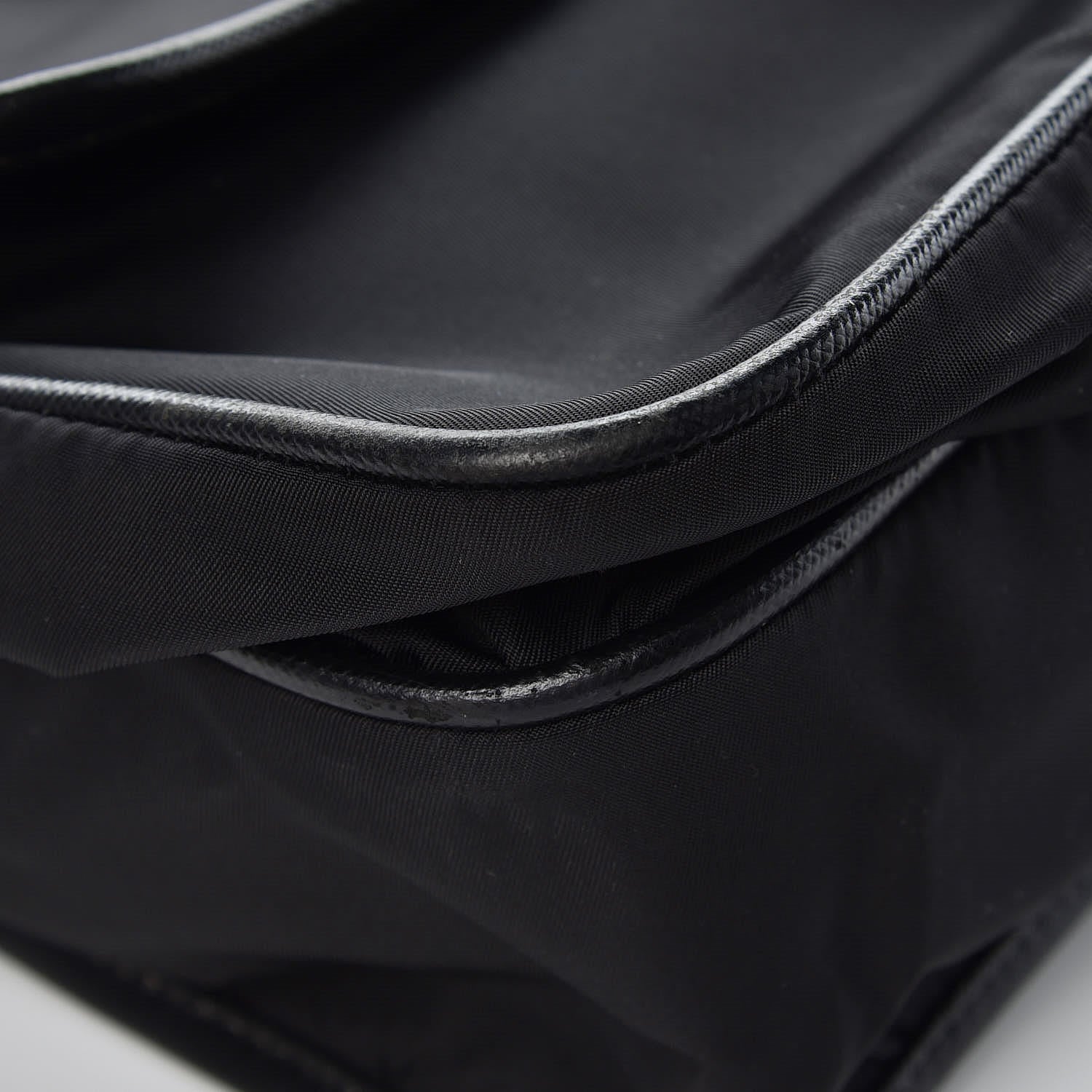 Prada Tessuto Nylon Saffiano Messenger Satchel Black 15 of 15