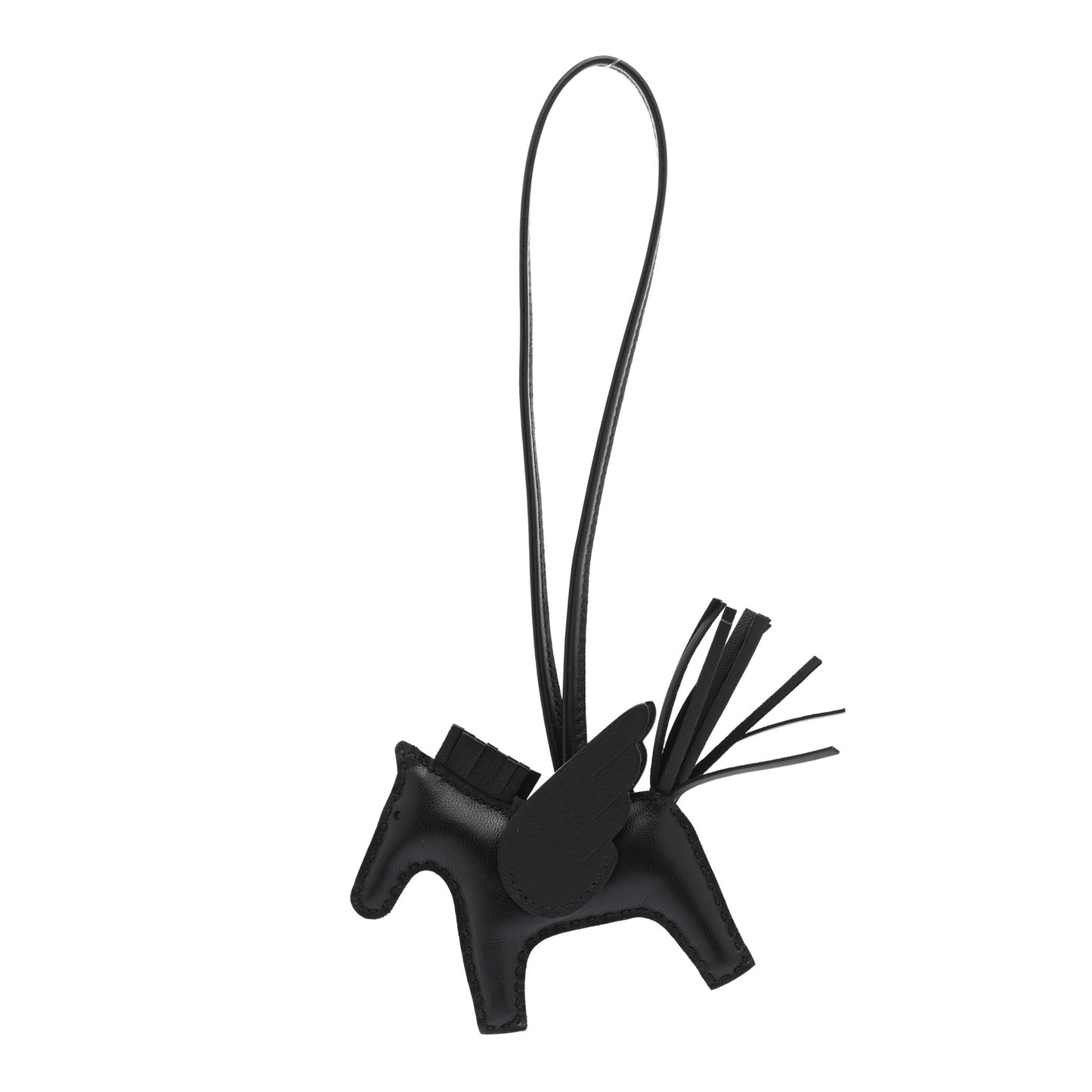 Milo Lambskin Grigri Rodeo Pegase Horse Bag Charm PM So Black