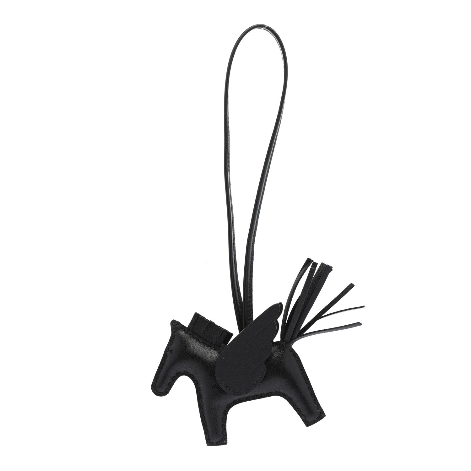 Hermes Milo Lambskin Grigri Rodeo Pegase Horse Bag Charm PM So Black 1 of 4