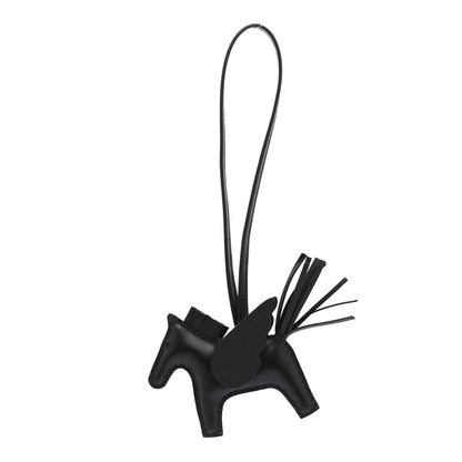 Hermes Milo Lambskin Grigri Rodeo Pegase Horse Bag Charm PM So Black 1 of 4