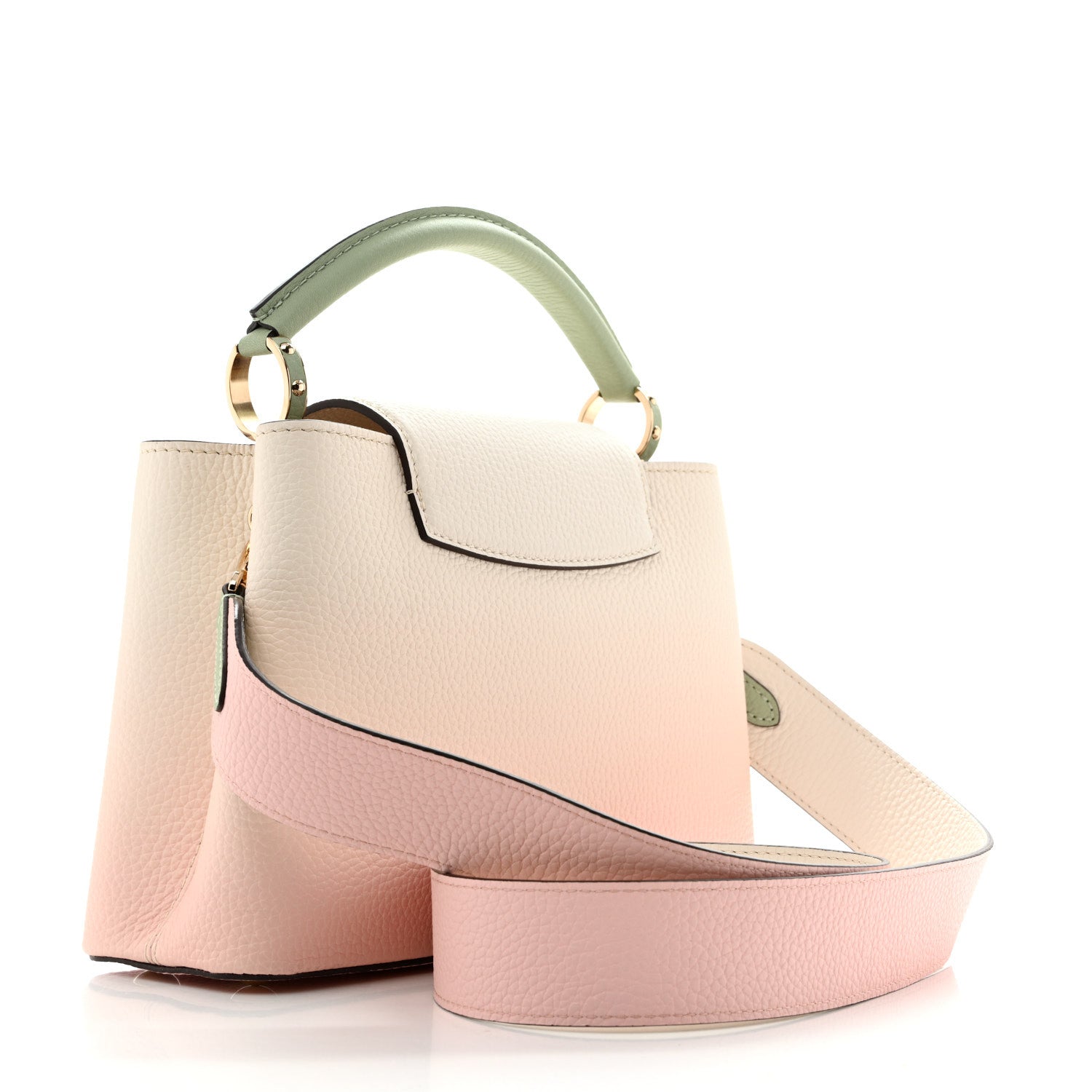 Louis Vuitton Taurillon Gradient Capucines BB Asnieres Green Rose 3 of 10