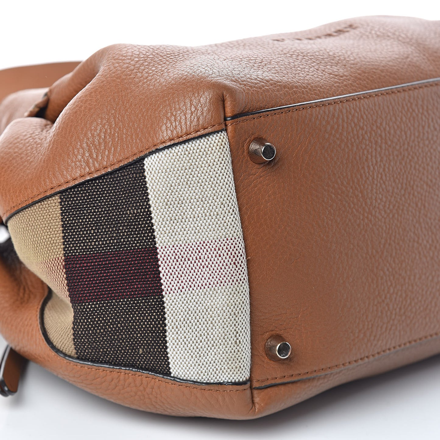 Grainy Calfskin House Check Small Maidstone Saddle Brown