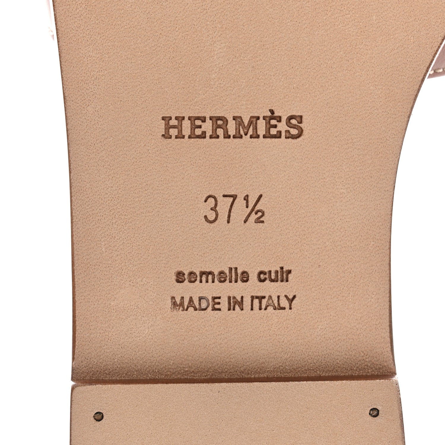 Hermes Box Calfskin Oran Sandals 37.5 Gold 6 of 9