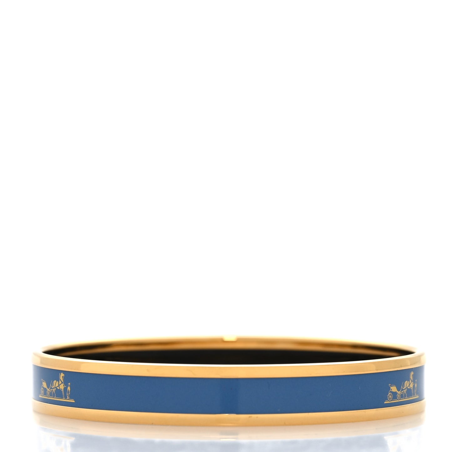 Enamel Printed Caleche Narrow Bracelet 70 Bleu