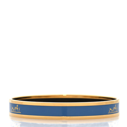Hermes Enamel Printed Caleche Narrow Bracelet 70 Bleu 3 of 5