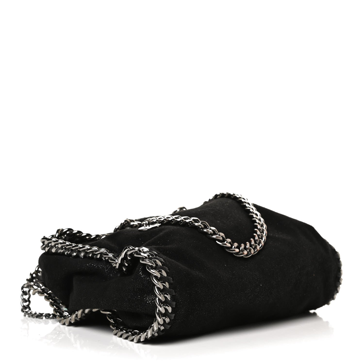 Stella McCartney Shaggy Deer Mini Falabella Fold Over Tote Black 4 of 11